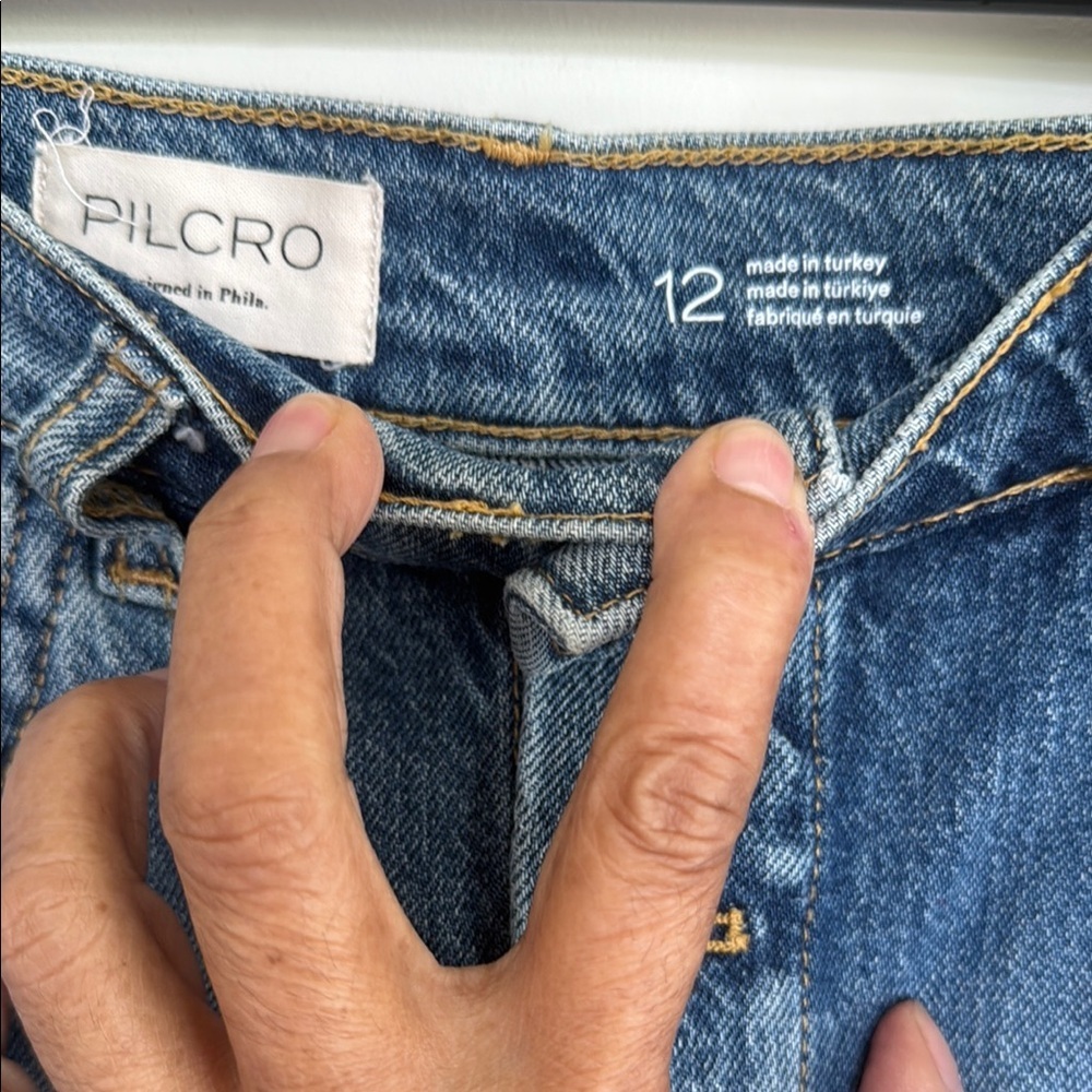 Pilcro Blue Knee-Length Pencil Skirt Casual - Picture 4 of 11